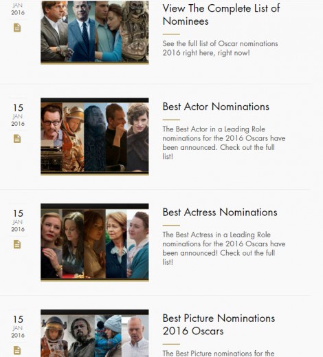 2016 Academy Awards website homepage - notice anything? (Oscars.go.com)